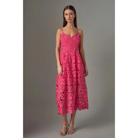 Endless Rose: Lace Midi Dress Fuchsia - Picture 1 of 3